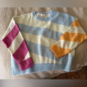 Sundry Pink, Orange, and Blue Striped Sweater